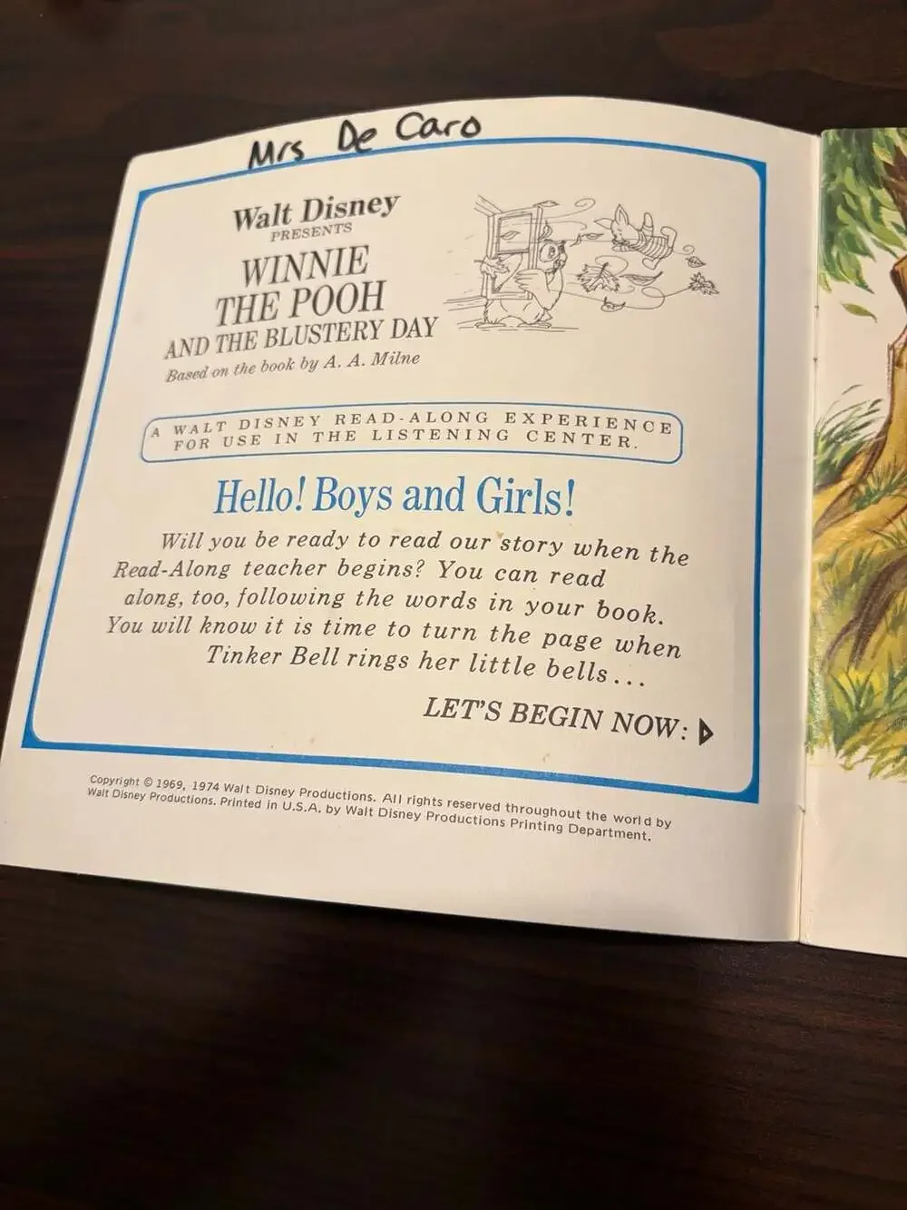 Set of 6 Vintage Walt Disney Read-Along Books